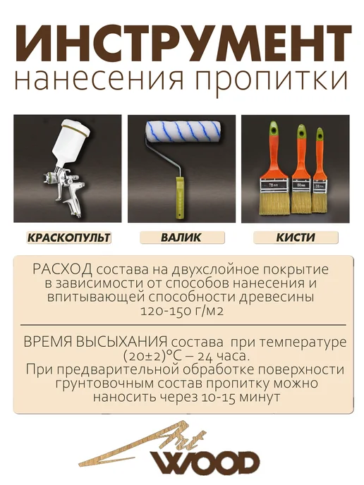 Пропитка для дерева орех 2 7л ART WOOD, 7 л, фото 3