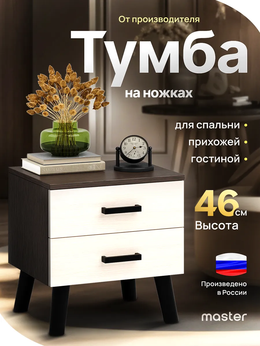 Напольная тумба с ящиками на ножках