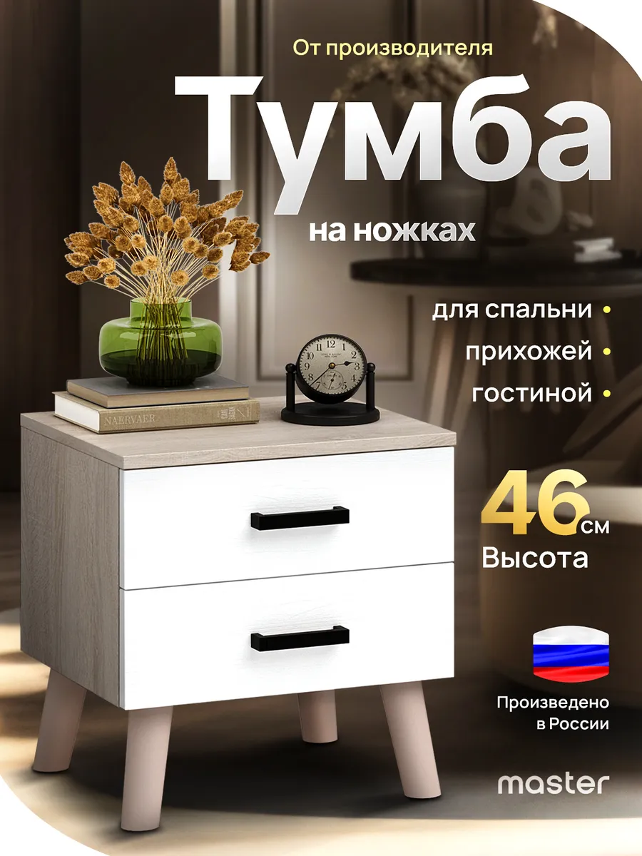 Напольная тумба с ящиками на ножках