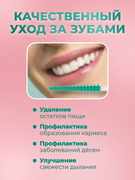 MIXOW Межзубные ершики для зубов и брекетов мятные 40 штук, вариант, фото 3