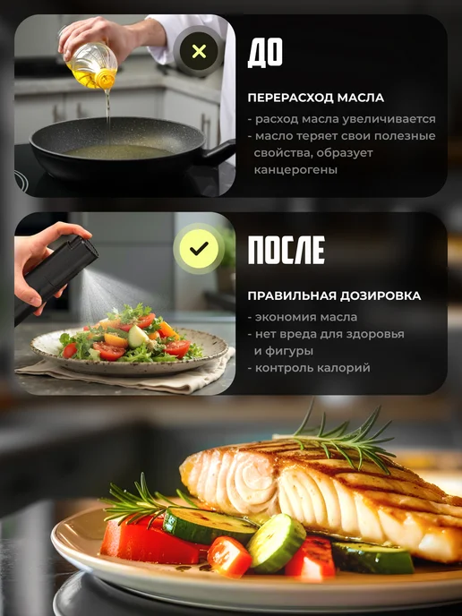 SMOLARTs Дозатор для масла с распылителем и воронкой, черный, фото 3