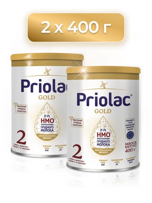 PRIOLAC Смесь детская, с 6-12 мес, 2шт. по 400 г, 2 шт, 400 г