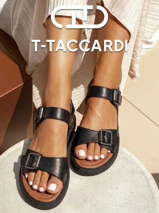 T.TACCARDI Сандалии женские летние без каблука, черный
