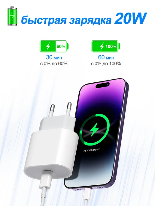 Apple Зарядка для iphone оригинал быстрая на айфон 20W, 20 Вт, фото 2