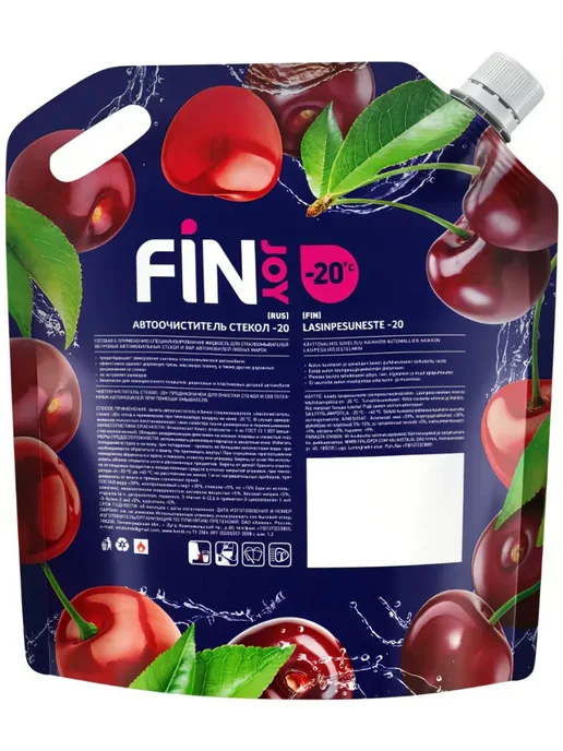 Fin Joy Автоочиститель стекол Fruity Edition cherry, -20° C, 4 л, 3,5 л, фото 2