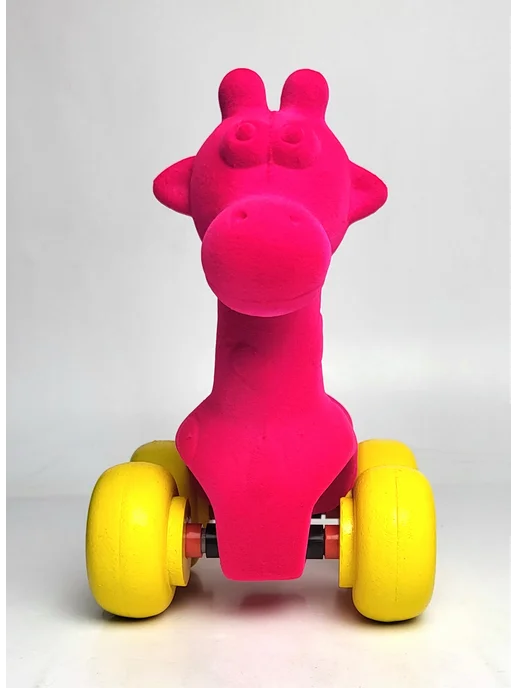 Rubbabu Toys 20129 Каталка для детей "Жираф на колесах", из каучука 20 см, розовый, фото 5
