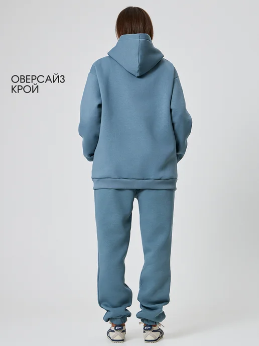 Modjimoda Спортивный костюм с замком оверсайз с начёсом, голубой, фото 7