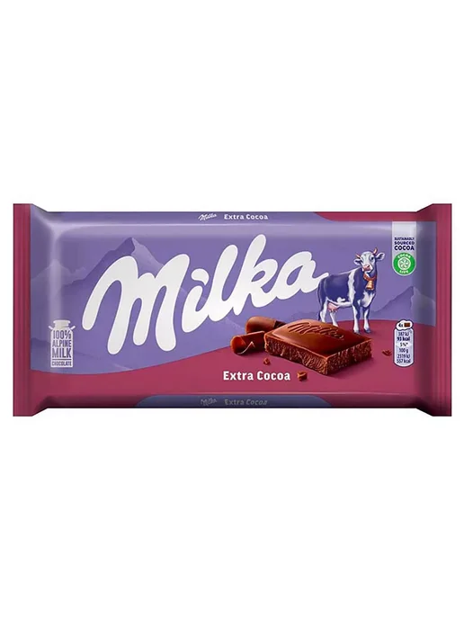 milka Молочный шоколад Милка, Extra Cocoa, 3 шт, фото 2