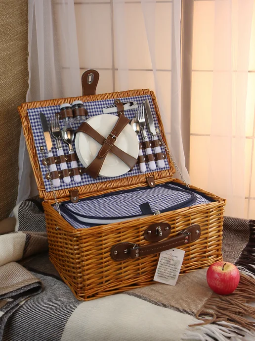 Holiday Basket Набор для пикника с термосумкой 25 предметов SET 10, коричневый, фото 2