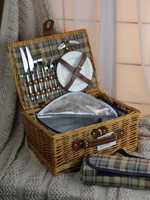 Holiday Basket Набор для пикника SET 6, коричневый, фото 5