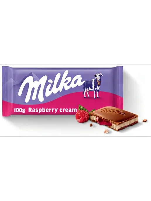 milka Молочный шоколад Милка, Raspberry Cream, бежевый, фото 2