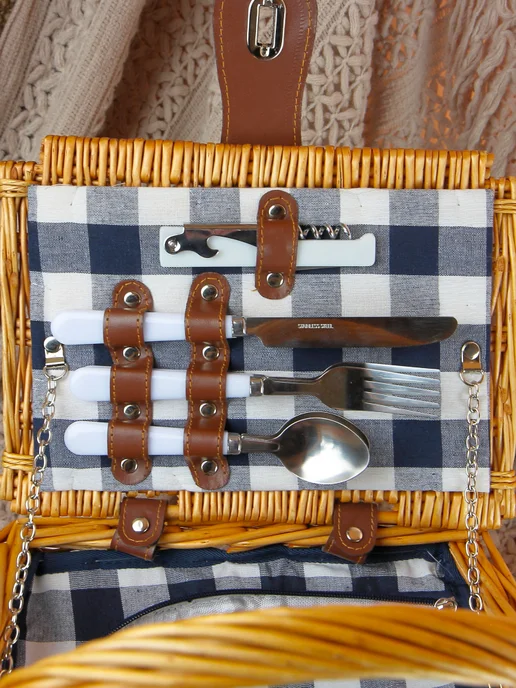 Holiday Basket Набор для пикника с термосумкой SET 3, коричневый, фото 5