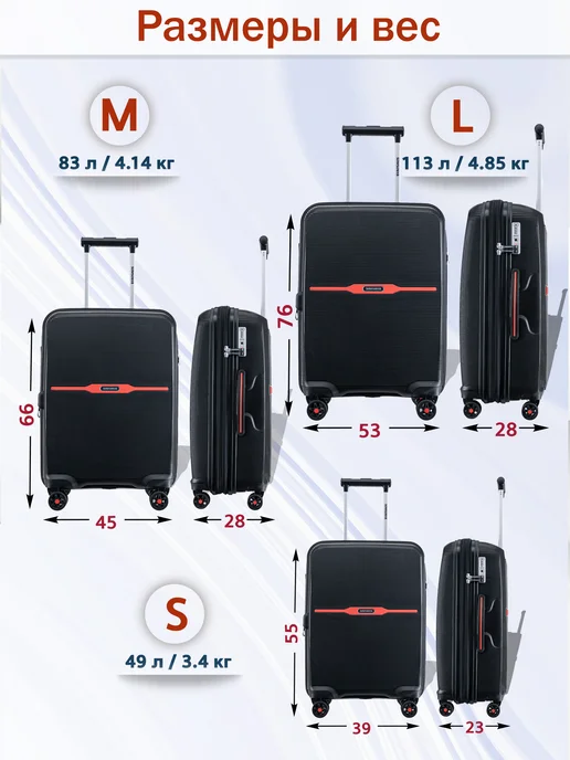 Somsonya Premium комплект чемодан и бьюти кейс Elite, 3 шт, фото 2