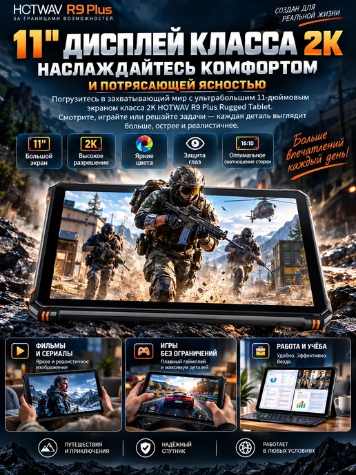игровой планшет Защищенный Прочный R9 Plus 24+512ГБ 20080mAh, 512 ГБ, 20080 мАч, фото 4