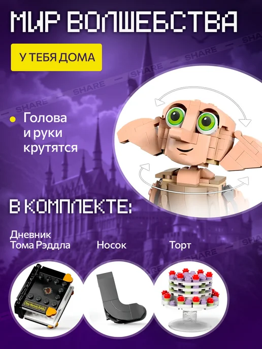 METAX Конструктор Harry Potter Домовой эльф Добби, синий, фото 3