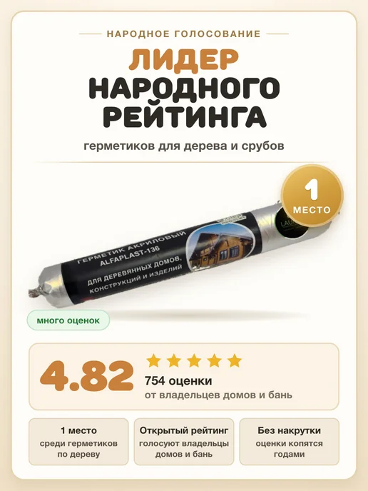 Alfaplast Герметик для дерева Темонтен, белый, фото 2