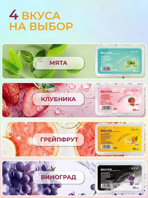 Зубная нить флоссер с зубочисткой 100 шт мятная, 100 шт, мятный, фото 2