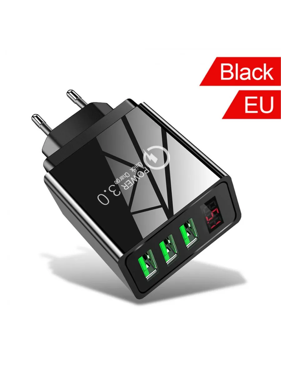 Зарядное устройство MyPads 5V3.1A с цифровым дисплеем 3USB