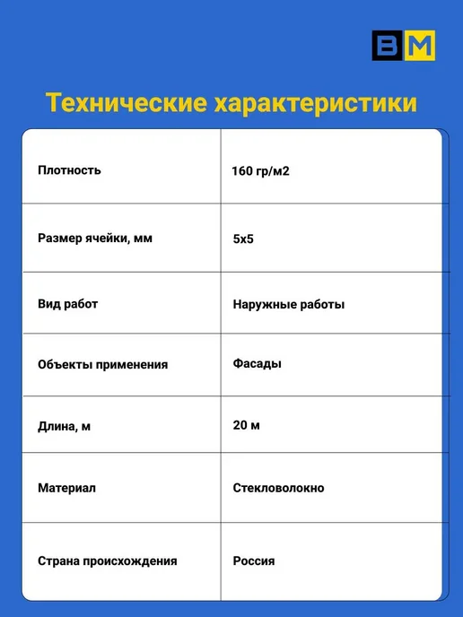 GOLDEN MESH Сетка фасадная синяя 5Х5 1м х 20м, 1шт, 5x5, 1 м, фото 5