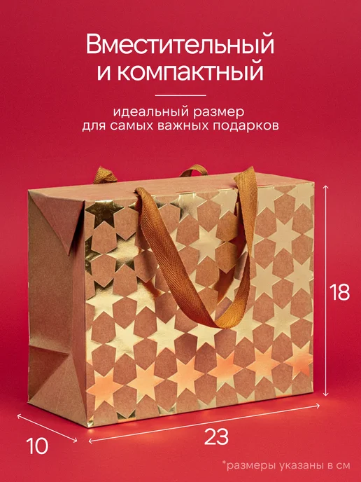 ПАКУ_YOU Новогодние пакеты-коробки для подарков 4 шт с ручками 23х18, 23x18, 4 шт, фото 2
