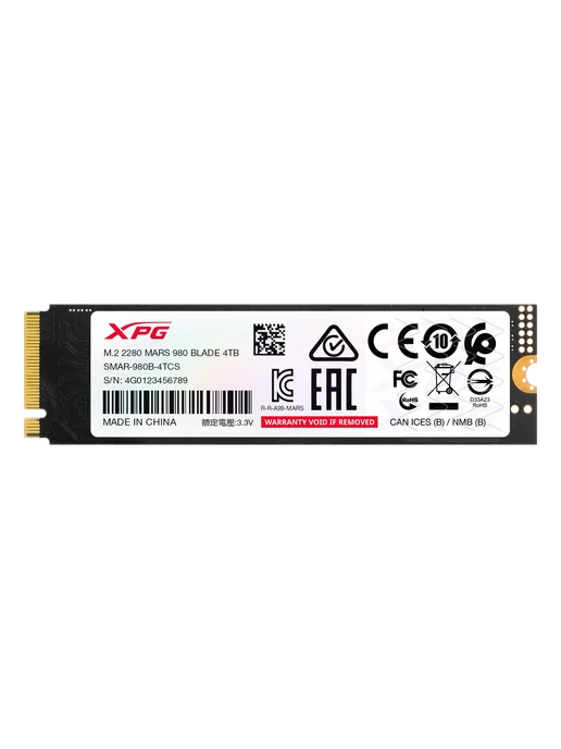 XPG Накопитель SSD 4 ТБ MARS 980 BLADE M.2 2280 (SMAR-980B-4, 4 ТБ, фото 7