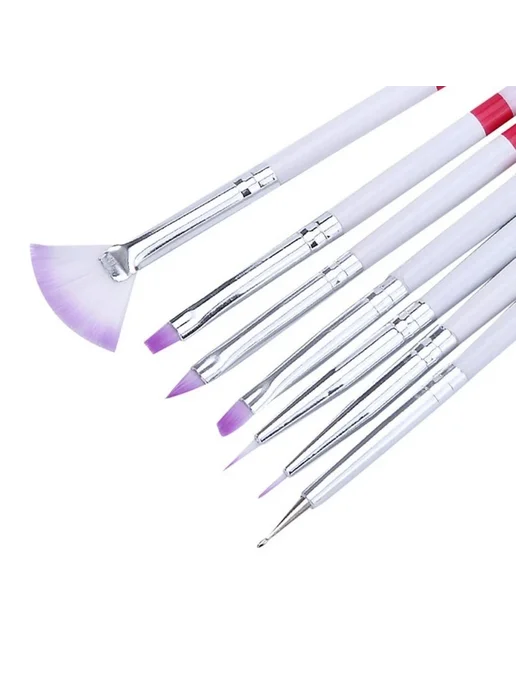 Набор кистей для геля и дизайна зебра (5 шт), 7 шт, фото 2