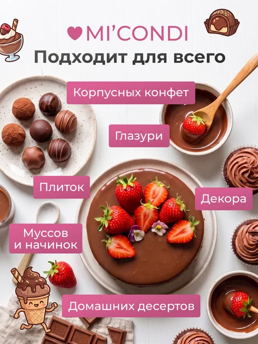 Micondi Белый шоколад кондитерский без сахара в каплях 1 кг 32%, 1 кг, фото 5