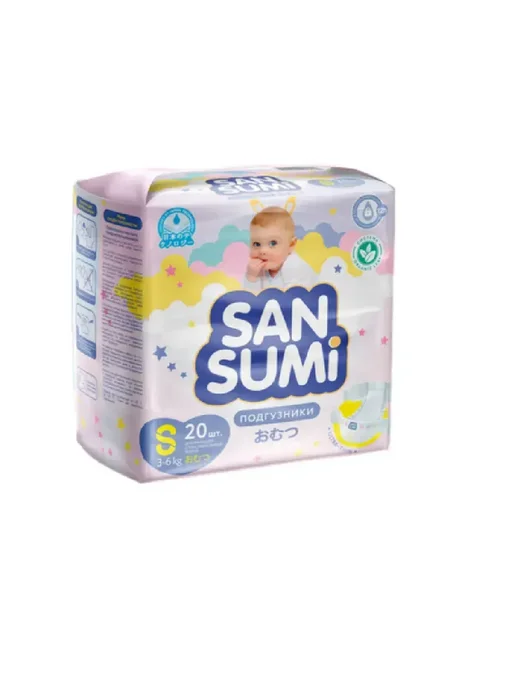 Sansumi Подгузники детские, размер S, 20 шт, 20 шт