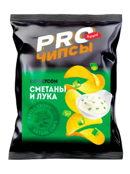 PRO Чипсы картофельные со вкусом сметаны и лука 150 гр, 150 г
