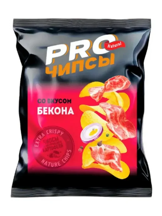 PRO Чипсы картофельные со вкусом бекона 150 гр, 150 г