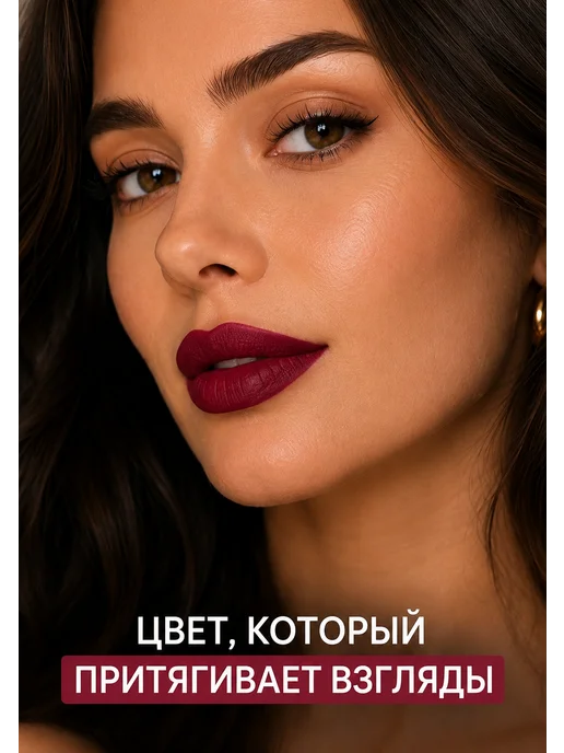 EMILI FLOR Матовая помада для губ стойкая, красный, фото 5