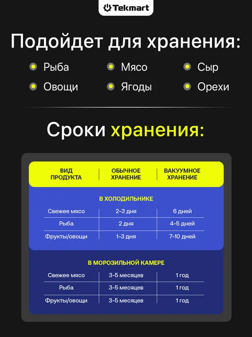 Tekmart Пакеты для вакууматора рифленые пищевые 17х25 см 100 шт, 100 шт, фото 6