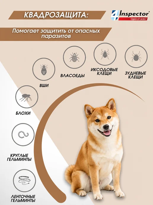 inspector Инспектор QUADRO I404 таблетки для собак более 16 кг, 16 кг, фото 3