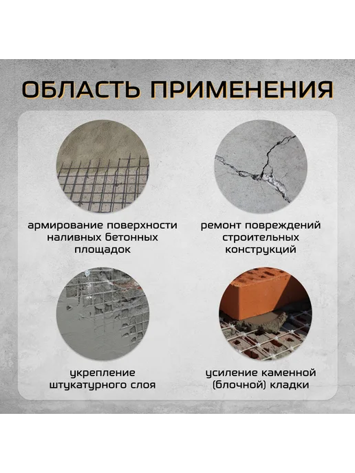 Сетка композитная 0.6х10 м, 2,3х50х50мм, для стяжки, 6кв.м, 0.6x10 м, фото 3