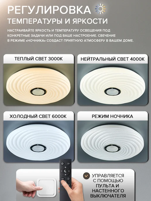 Neolight Люстра потолочная музыкальная с колонкой, белый, фото 2