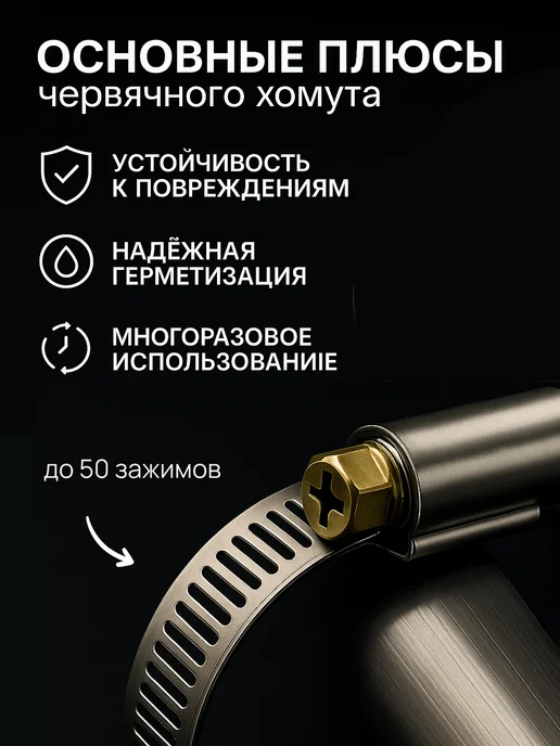 Era pro Хомут червячный 12-20 мм 10 шт сталь, 10 шт, фото 2