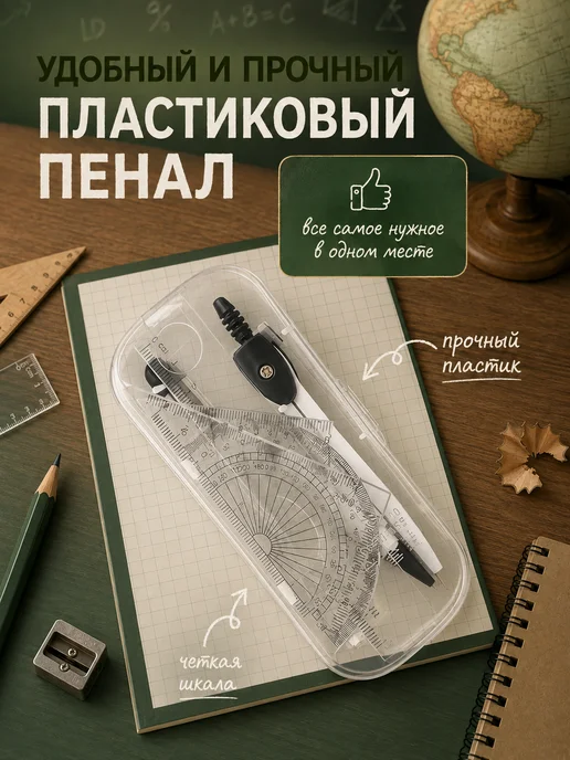 BeWarm Циркуль школьный набор для черчения, черный, фото 6