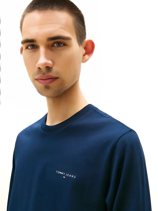 TOMMY JEANS Лонгслив базовый, синий, фото 4