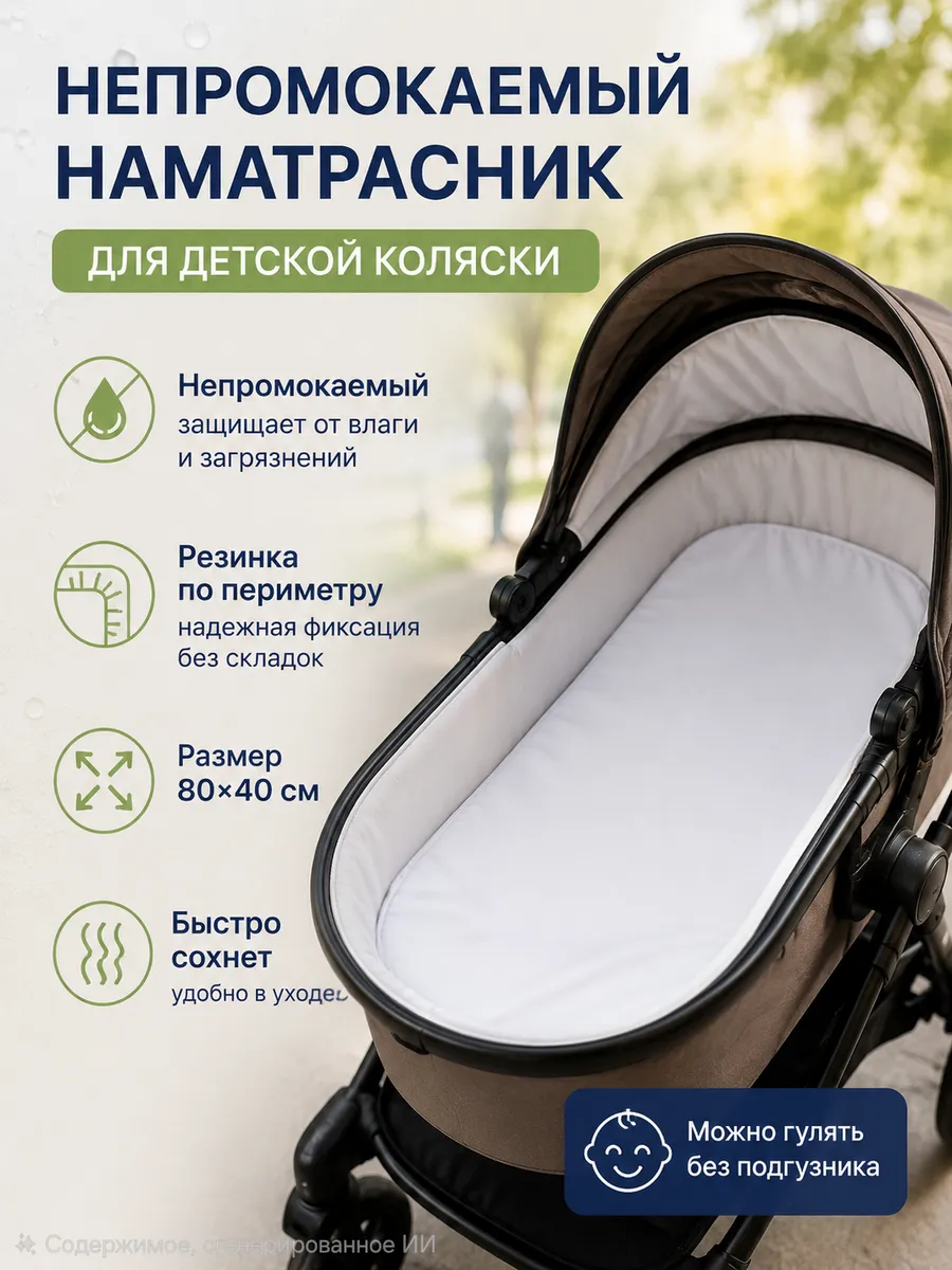 Наматрасник в коляску непромокаемый