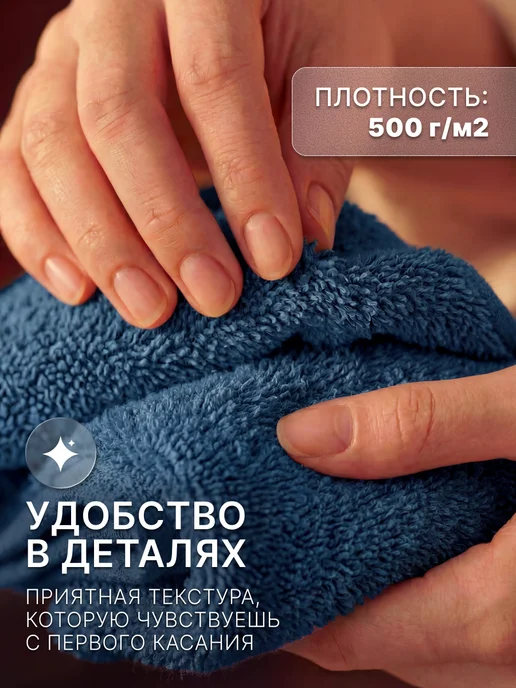 Arya home collection Полотенце махровое для рук и лица 30x50 Otel Vip темно-синее, 30x50, фото 4
