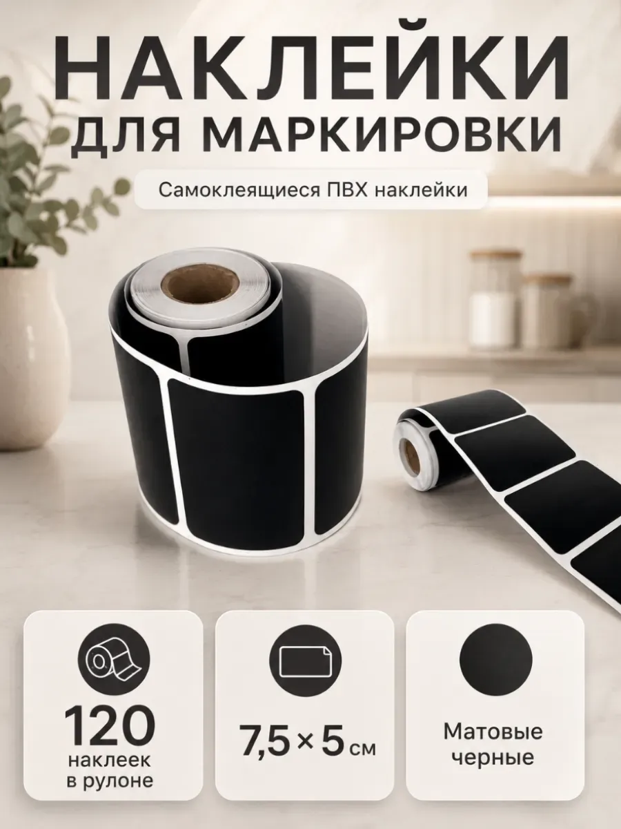 Наклейки ценники меловые черные самоклеящиеся