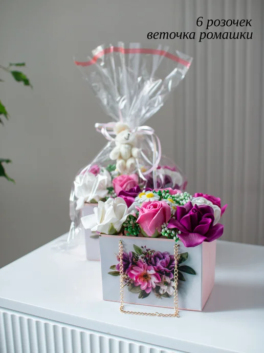 flowwiss buket Букет из мыла, мыльные розы подарок, белый, фото 4