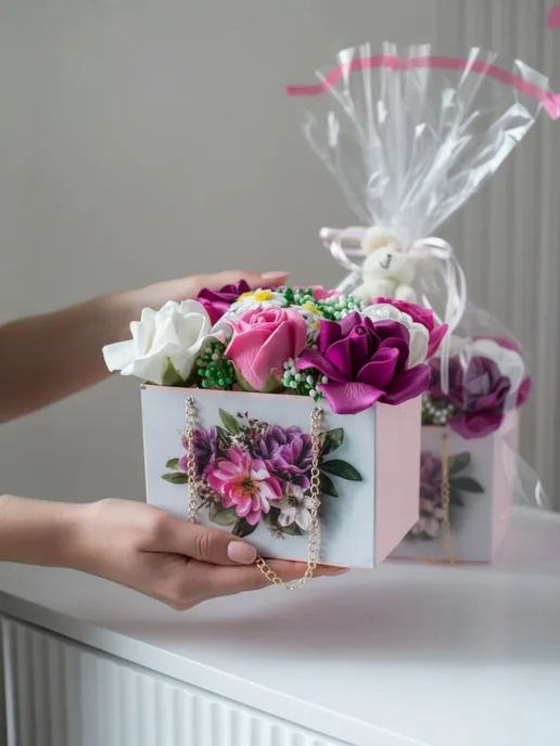 flowwiss buket Букет из мыла, мыльные розы подарок, белый, фото 6