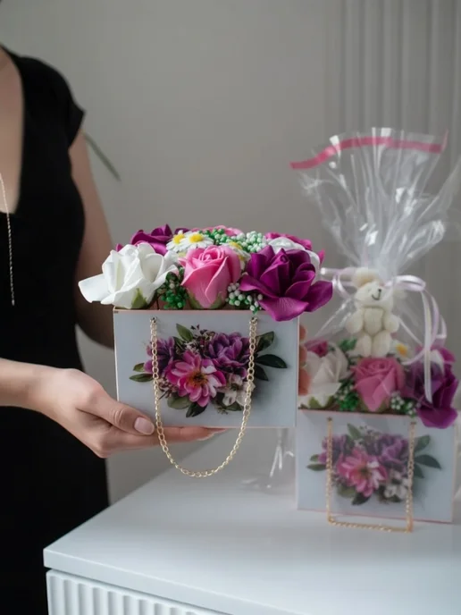 flowwiss buket Букет из мыла, мыльные розы подарок, белый, фото 8