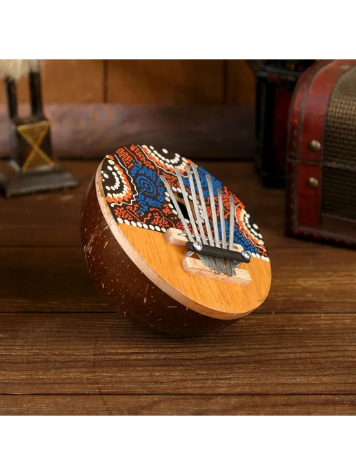 со скидкой Калимба круглая деревянная сувенирная игрушка, вариант, фото 2