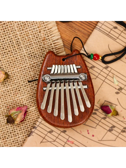 Music Life Калимба деревянная фигурная 8 язычков, коричневый, фото 2
