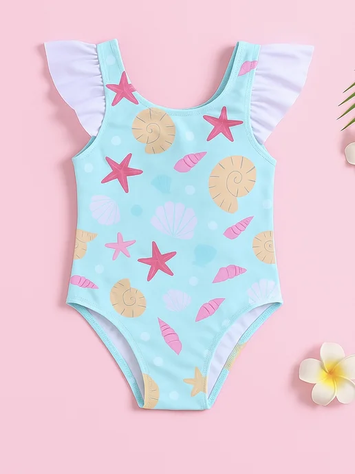LEAZA KIDS Детский слитный купальник для новорожденных малышей, голубой, фото 2