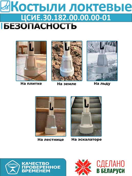 Костыли локтевые ЦСИЕ.30.182.00.00.00-1, серый, фото 6