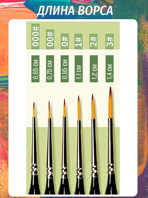 ArtBrush Store Кисти для рисования художественные круглые, вариант, фото 2