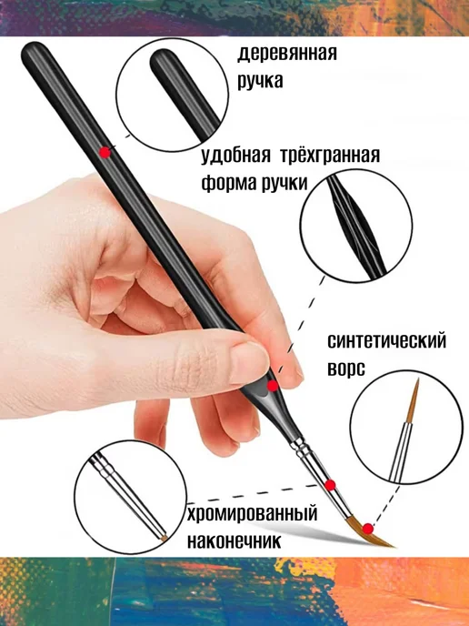 ArtBrush Store Кисти для рисования художественные круглые, вариант, фото 3